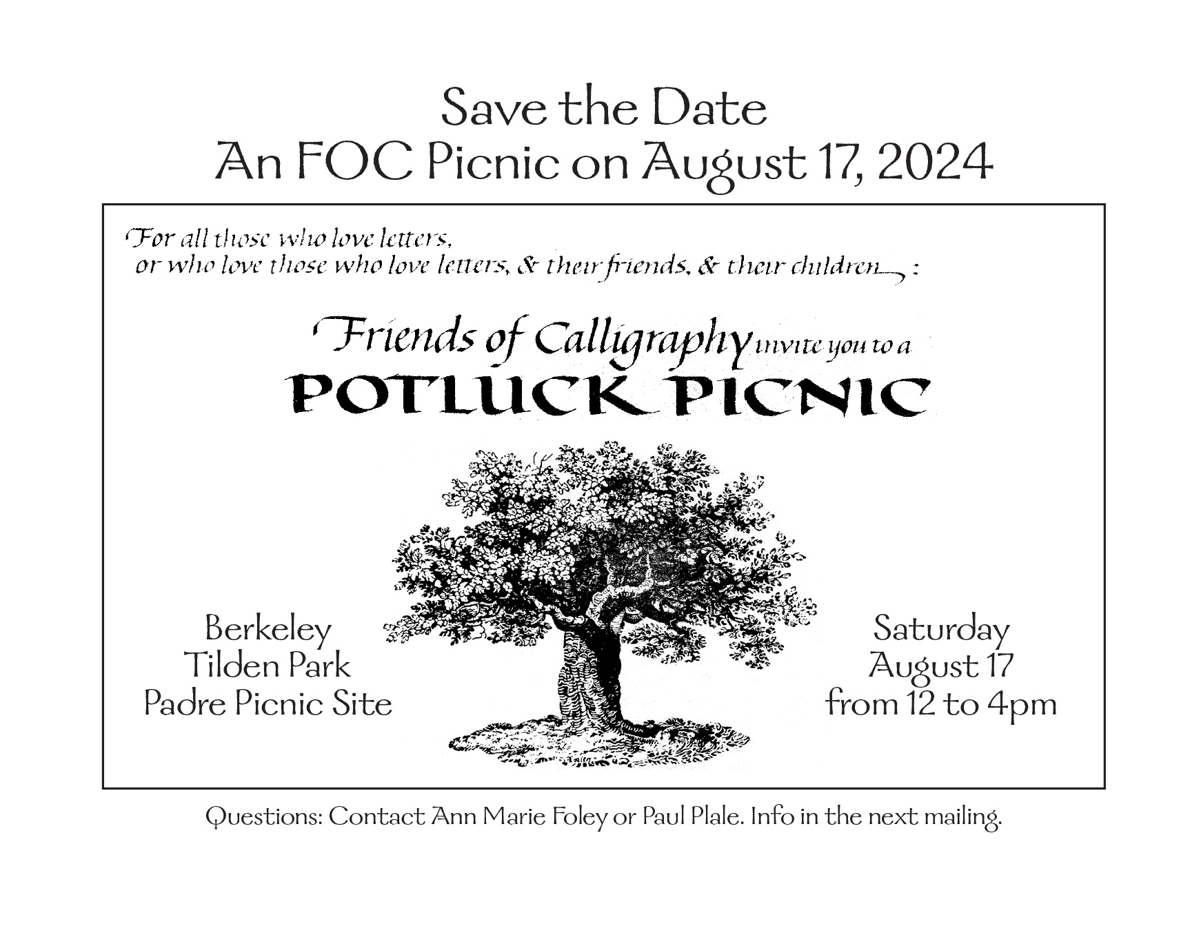 FOC Potluck Save the Date